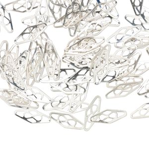 Plaque, sterling silver, 11x4x0.25mm. Sold per pkg of 10.