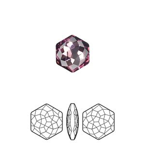 Fancy stone 2pk iris foil back, Crystal Passions® 11.2x10mm thin hexagon 4693
