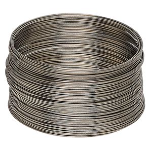 Memory wire, stainless steel, 1-3/4 inch bracelet, 0.65-0.75mm thick. Sold per 1-ounce pkg, approximately 60 loops.