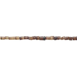 Bead, brown pen shell (natural), 2-3mm hand-cut heishi, Mohs hardness 3-1/2. Sold per 24-inch strand.