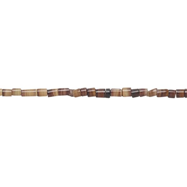 Bead, brown pen shell (natural), 2-3mm hand-cut heishi, Mohs hardness 3-1/2. Sold per 24-inch strand. image number 0