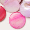 Mother-of-pearl shell 1pkg6oz, puffed flat round bead mix multi-pink 24-25mm image number 0