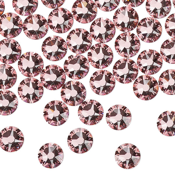 Flat back 288pk light rose foil back, Swarovski® 6.32-6.5mm rose round SS30 2088 image number 0