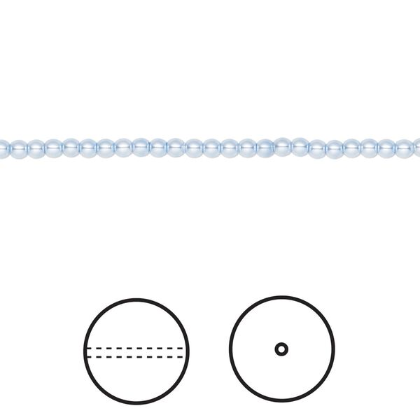 Pearl 100pk light blue, Crystal Passions® 2mm round 5810 image number 0
