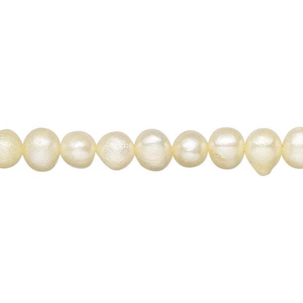 Freshwater pearl 1pkg1, semi-round, 15 inch daffodil 6-7mm cultured image number 0