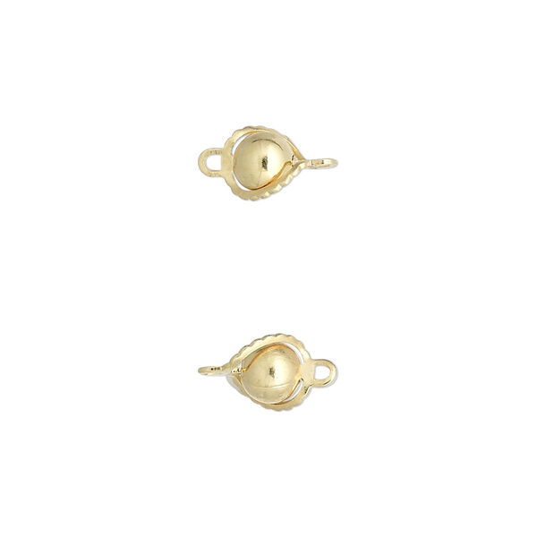 Link, gold-plated brass, 5mm wrapped smooth round. Sold per pkg of 20. image number 0