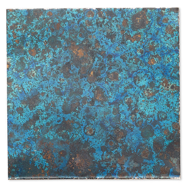 Sheet, Lillypilly, lacquered copper, mystic topaz patina, 3-inch single-sided square, 36 gauge. Sold individually. image number 0