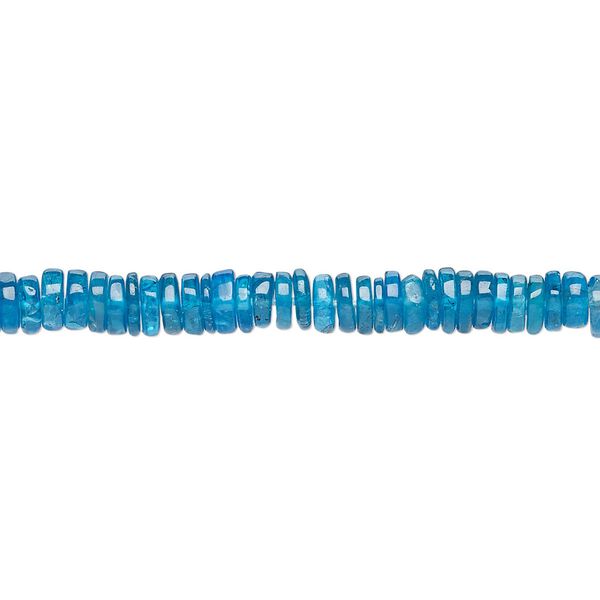 Neon blue apatite 1pkg1, hand-cut rondelle bead natural 8 inch 4x1mm-5x2mm image number 0