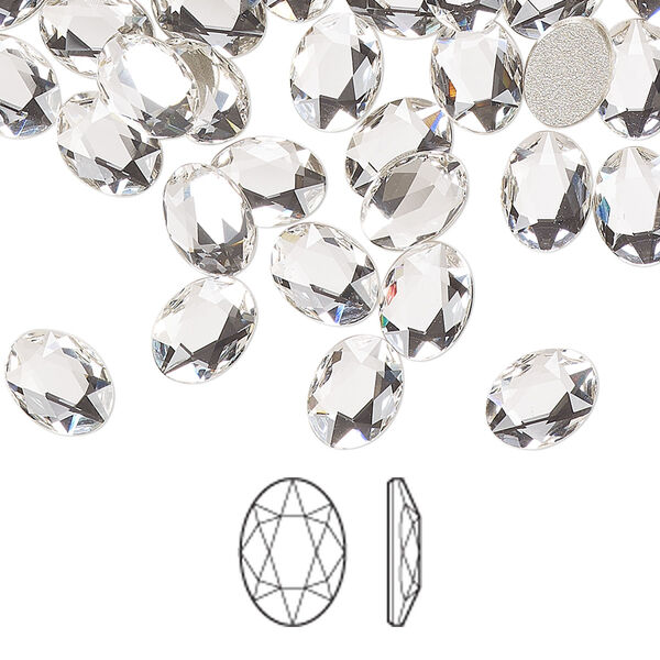 Flat back 6pk crystal foil back, Crystal Passions® 8x6mm oval 2603 image number 0
