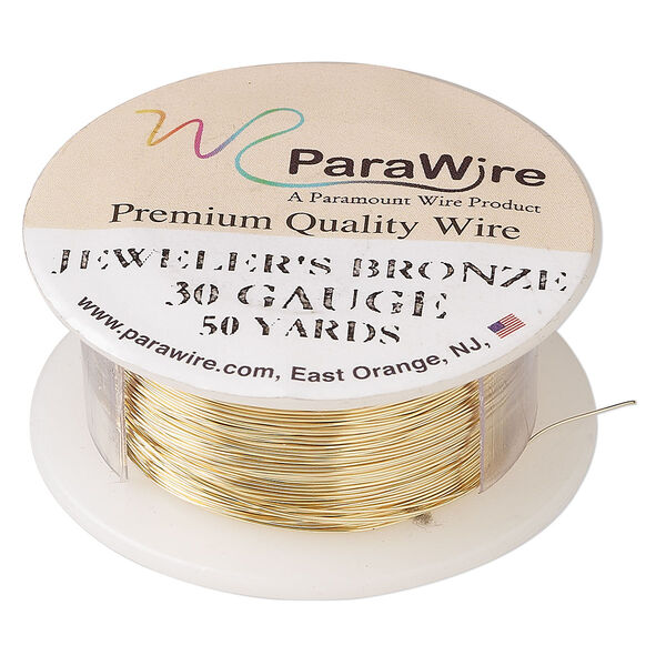 Wire, ParaWire™, brass, jeweler's bronze, round, 30 gauge. Sold per 50-yard spool. image number 0