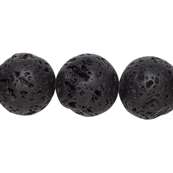 Lava rock 1pkg1, round bead 15.5-16 inch 16mm image number 0