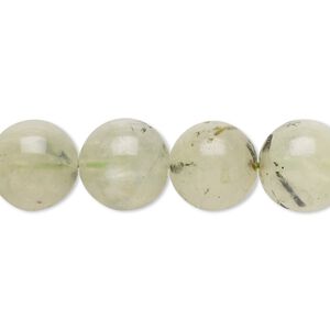 Prehnite 1pkg1, round bead natural 15 inch 11-13mm