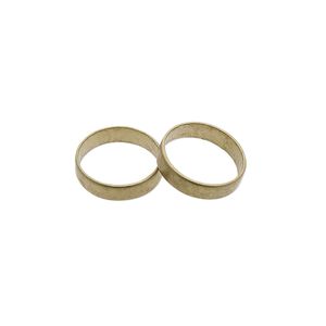 Ring, unpolished raw brass, 5mm wide, size 9. Sold per pkg of 2.