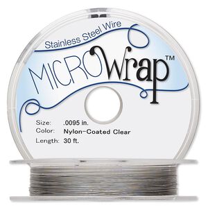 Wire, MICROWrap™, nylon-coated stainless steel, clear, 1 strand, 0.0095-inch diameter. Sold per 30-foot spool.