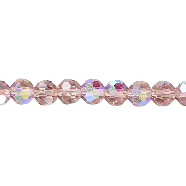 Bead 1pk 32 facets translucent medium purple AB, Celestial Crystal® 6mm round 15.5-16 inch image number 0