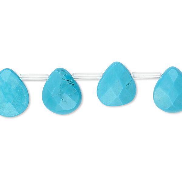 Magnesite 1pkg1, top-drilled faceted teardrop bead 15.5-16 inch 12x10mm image number 0