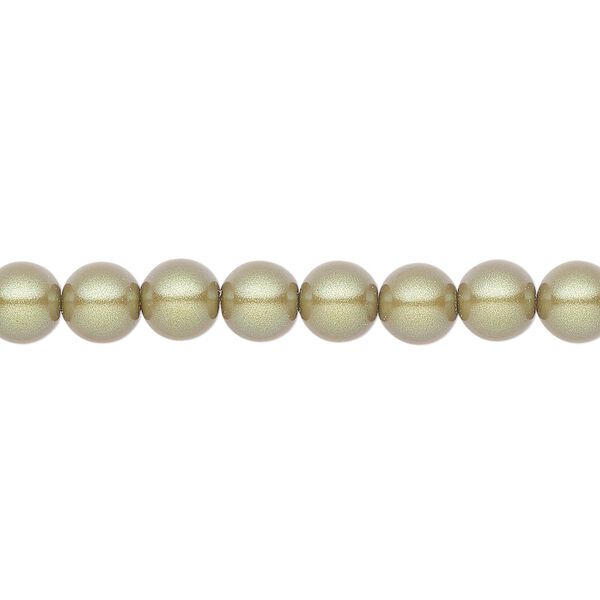 Pearl 200pk pearlescent khaki, Preciosa Czech crystal 6mm round image number 0