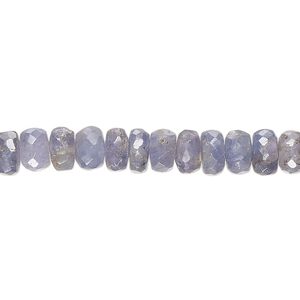 Tanzanite 1pkg1, hand-cut faceted rondelle bead 14 inch 6x2mm-8x5mm