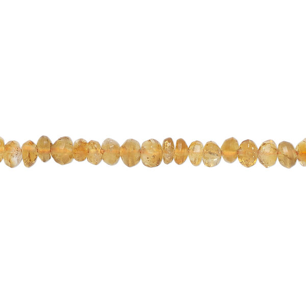 Golden citrine 1pkg1, hand-cut saucer bead, 13 inch 3x2mm-4x3mm image number 0