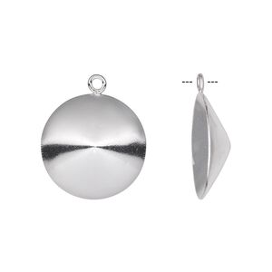 Drop, Almost Instant Jewelry®, sterling silver, 18mm round with 18mm rivoli setting. Sold individually.