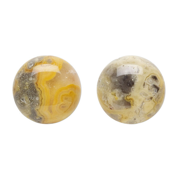 Cabochon, crazy lace agate (natural), 18mm calibrated round, B grade, Mohs hardness 6-1/2 to 7. Sold per pkg of 2. image number 0