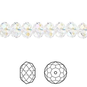 Bead 12pk crystal shimmer 2X, Crystal Passions® 8x6mm rondelle 5040