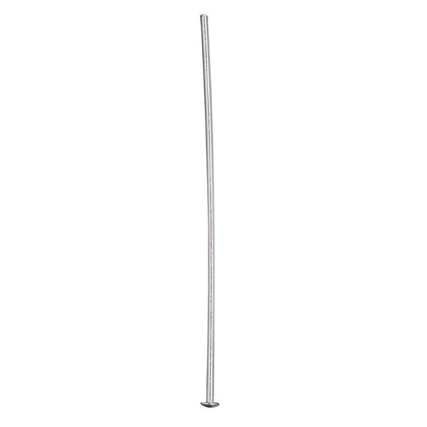 Head pin, sterling silver, 1-1/2 inches with domed head, 22 gauge. Sold per pkg of 10. image number 0