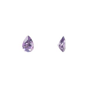Amethyst 1pkg1, hand-cut faceted pear gem natural 7x5mm