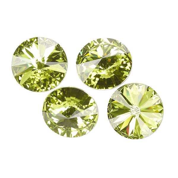 Chaton 48pk citrus green foil back, Crystal Passions® 14mm rivoli 1122 image number 0