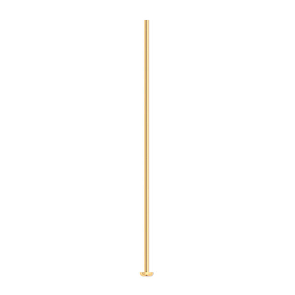Head pin, gold-plated brass, 1/2 inch, 22 gauge. Sold per pkg of 1,000. image number 0