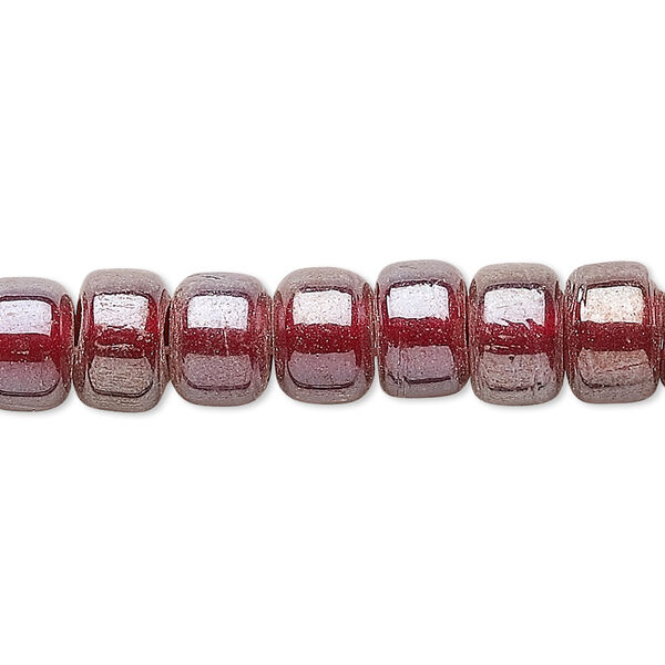 Bead, glass, translucent luster burgundy, 9x7mm crow. Sold per 24-inch strand. image number 0