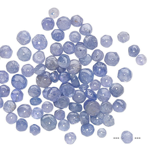 Tanzanite 1pkg1, hand-cut faceted rondelle bead B grade, 5g mix 3x2mm-4x3mm image number 0