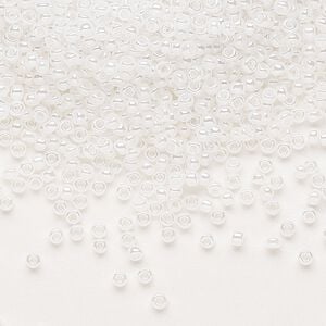 Seed bead, Dyna-Mites™, glass, pkg/40g, #11 round, opaque ceylon pastel white, (334 11/0 RR).