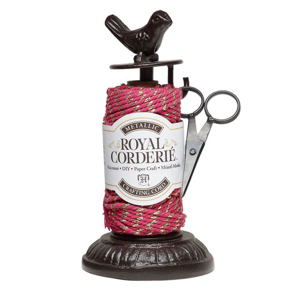 Gift, Hemptique®, cast iron, 7-1/4x3-1/2 inch cord holder with 3-1/2 inch scissors. Sold per 3-piece set. image number 0