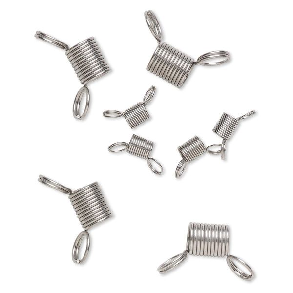 Beading supply, Bead Stopper™, stainless steel, (4) 7mm and (4) 12mm. Sold per pkg of 8. image number 0