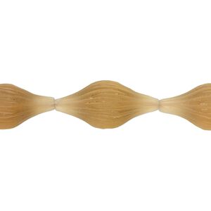 Golden quartz 1pkg4, frosted hand-cut corrugated pulled oval bead 18x8mm-22x10mm