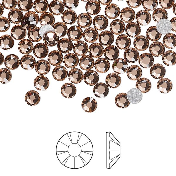 Flat back 1pkg144, dusty rose foil back Preciosa Viva 12® Czech crystal rhinestone 3.8-4mm chaton rose round SS16 image number 0