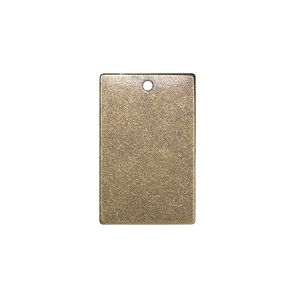 Drop, brass, 22x14mm double-sided blank flat rectangle, 26 gauge. Sold per pkg of 4.