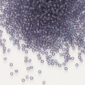 Seed bead, Delica®, glass, pkg/50g, #11 round, translucent matte glazed luster dried lavender (DB-0386).