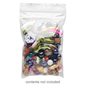 Bag, Tite-Lip™, plastic, clear, 4x6-inch top zip with hole. Sold per pkg of 100.