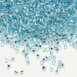 Seed bead, Dyna-Mites™, glass, pkg/1/2kg, #11 round, transparent silver-lined light aqua, (77:SR 11/0 SR).