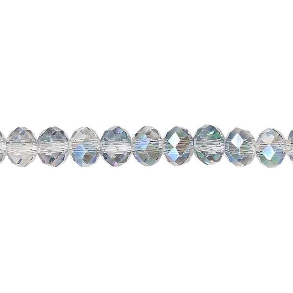 Bead 1pk 48 facets clear vitrail, Celestial Crystal® 6x4mm rondelle 15.5-16 inch image number 0
