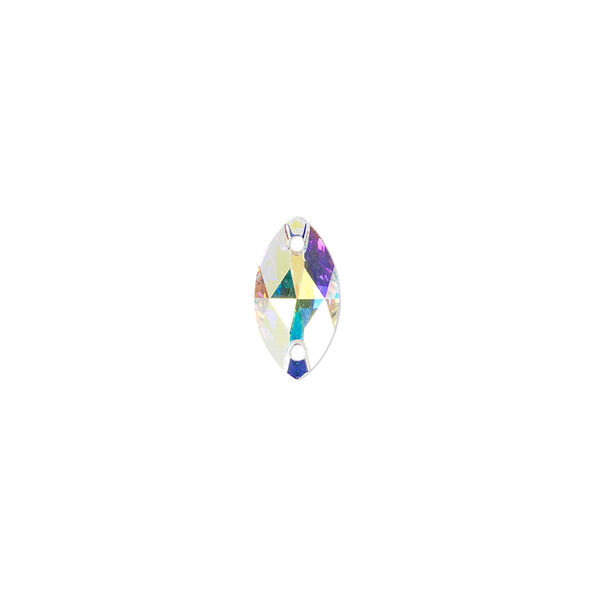Sew-on 48pk crystal AB foil back, Swarovski® 12x6mm navette 3223 image number 0