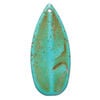 "Magnesite" / resin 1pkg1, teardrop focal teal / brown 52x23mm image number 2