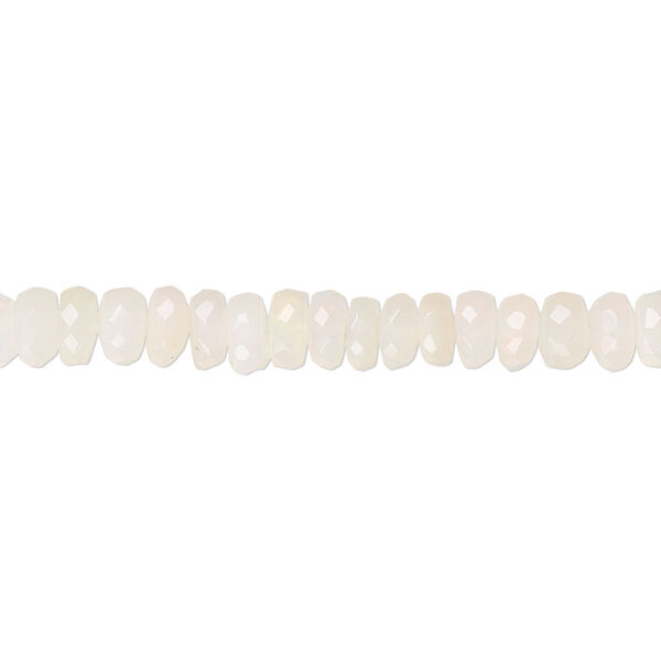 Bead, Ethiopian opal (natural), 4x2mm-6x4mm graduated hand-cut faceted rondelle, B+ grade, Mohs hardness 5 to 6-1/2. Sold per 15-1/2" to 16" strand. image number 0