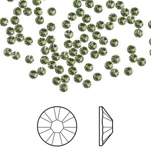 Flat back 1440pk peridot foil back, Swarovski® ReCreated™ 2.5-2.7mm XILION rose round SS9 2058