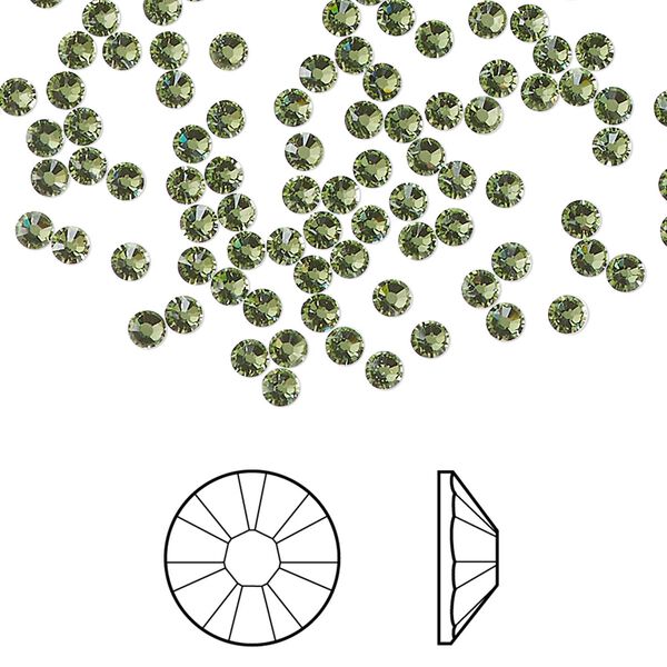 Flat back 1440pk peridot foil back, Swarovski® ReCreated™ 2.5-2.7mm XILION rose round SS9 2058 image number 0