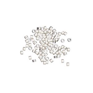 Crimp, sterling silver, 1.6x1mm smooth round tube, 1.1mm inside diameter. Sold per pkg of 100.