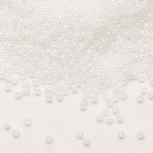 Seed bead, Preciosa Ornela Czech glass, pkg/50g, #11 rocaille, opaque rainbow alabaster, (57205).