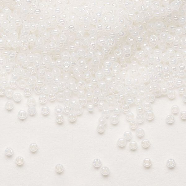 Seed bead, Preciosa Ornela Czech glass, pkg/50g, #11 rocaille, opaque rainbow alabaster, (57205). image number 0